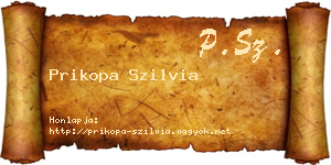Prikopa Szilvia névjegykártya