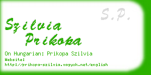 szilvia prikopa business card